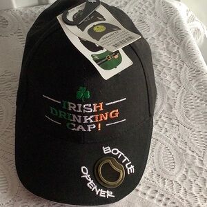 Irish Multicolored on Black Drinking Cap with Real Bottle Opener.